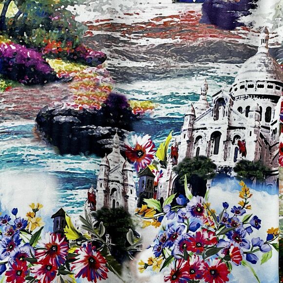 Ninety Wearable Art Sheath Dress Size 1X Sleeveless Lightweight Multicolor - Picture 6 of 8